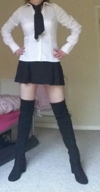 Sweet and innocent schoolgirl today but fear Master may well find an excuse...