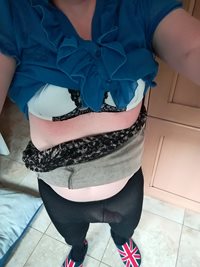 Dressed bra tights blouse happy Saturday