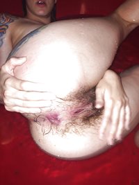 hairy monster pussy wife spreading long and wet bush sloppy pussy