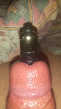 A orgasm  with a vibrator inserted in my cock