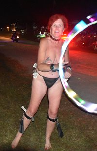 Having fun with my lighted hula hoop!!! My skills were even tipped by appre...