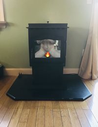 New pellet stove is in.  Looks decent I think