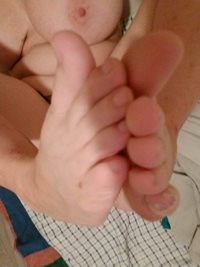 Loves to have her feet kissed and licked while we're fucking!