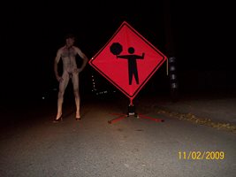 The sign says stop for a man, so i got naked and waited but no man came for...