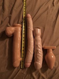 My rides for the night! Love to be stretched open wide and deep!   The doub...