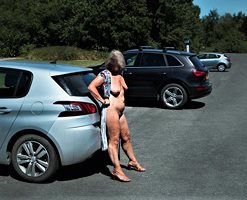 flashing in the car park
