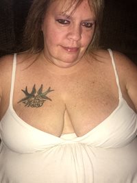 Low cut short with no bra on. My big fat saggy tits hanging out for all to ...