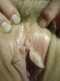 Up close clit getting ready