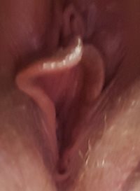 Nice close up of wife’s pussy lips and clit