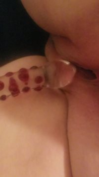 Small pussy gape after using the glass dildo fast and rough hours