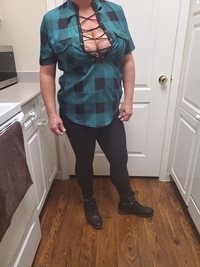 Sexy picture of my wife wearing a sexy outfit this last Friday....we love t...
