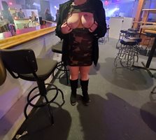 My wife pulled her wonderful boobs out after a show....giving us a shiw...l...
