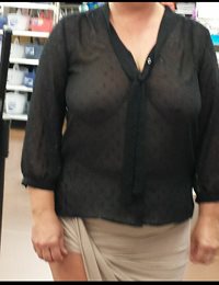 My wife walking thru Wally World with no bra, and a see thru shirt.....and ...