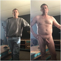 Kevin Gray with and without clothes