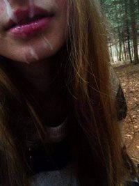 Barely legal Amateur slut sucks cock in woods and takes a cumshot  