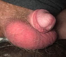 Squashed ball bag and dripping just blew cock.