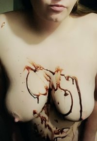 All covered in chocolate syrup. Who wants a taste ?