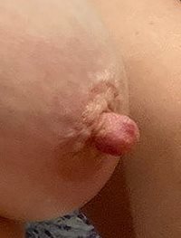 Close up of hard nipple