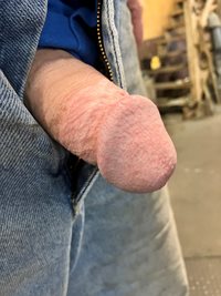 Soft cock airing out at work