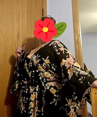 Kimono robe with chemise
