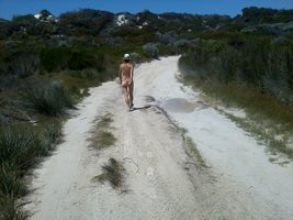 nude walk behind the dunes