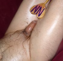 A view from my right side of my wet skin and my dick as I lay in my recline...
