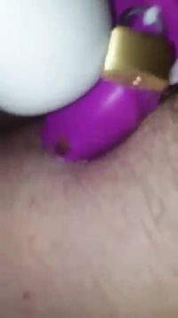 Chastity sissygasm with wand