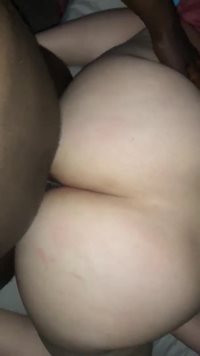Struggling to penetrate this fat white ass