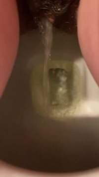 Wife’s selfie video of her peeing with a full bush super hot