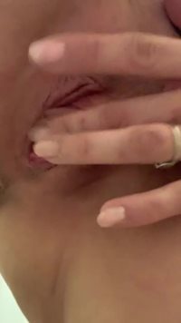 Fingering my wet pussy. Wish someone would lick it clean while I lick their...