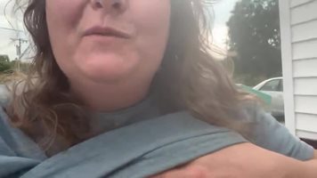 Showing my tits off to a guy at the local store he was sitting on a bench o...