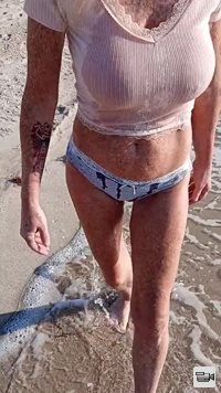 Walking lighthouse point beach in my panties