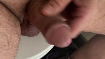 1/3 on the toilet bowl getting my uncut dick hard