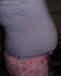 OLD pic. Sorry, didn't have any nude. My prego belly!