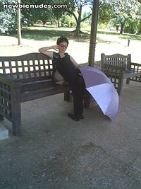 Unveiling on a park bench.