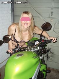 Biker chick! well it's his bike and i'm a chick!!!