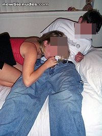 Brandy sucking a friend while hubby takes pics