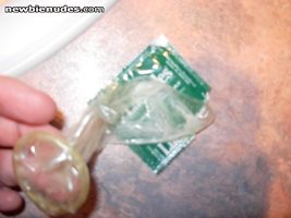 9.5" Dick in condom + cum, as requested.