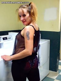 being daring while doing laundry at a friends' apartment.I got caught by so...