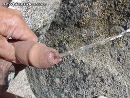 My uncut cocck pissing outdoors