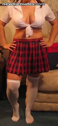 Wife in school girl outfit!
