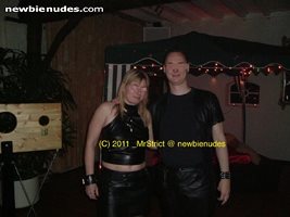 Me with slavegirl i. at the start of her first public BDSM weekend. Being a...
