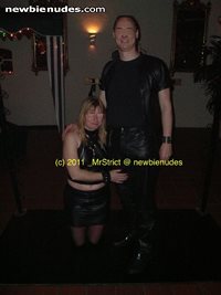 Me with slavegirl i. at the start of her first public BDSM weekend. Being a...