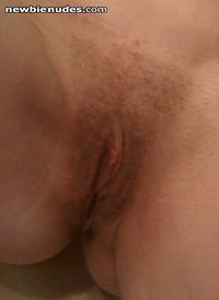 MILF Wife....just out of the shower...showing her hairy pussy...she is not ...