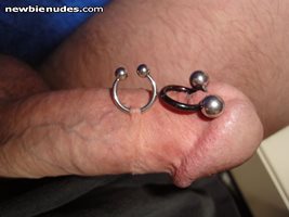 Closeup of my cut pierced dick