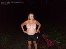 Wife out in the woods last night