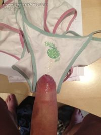 just trying on some of my new sexy little cotton panties. they turn me on s...