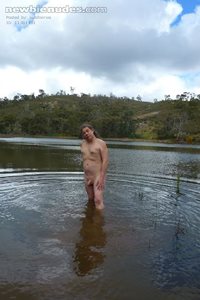 In the drink after a bush walk