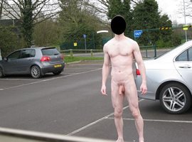 Naked in car park