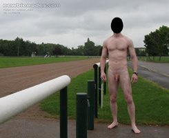 Nude at the athletics track